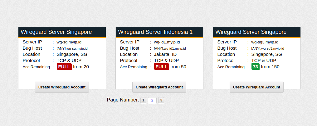 Pilih Server Wireguard