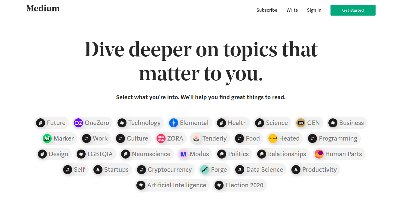 Medium Homepage Medium Homepage